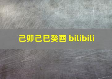 己卯己巳癸酉 bilibili